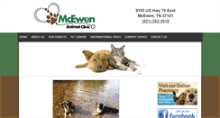 Desktop Screenshot of mcewenanimalclinic.com