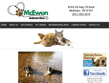 Tablet Screenshot of mcewenanimalclinic.com